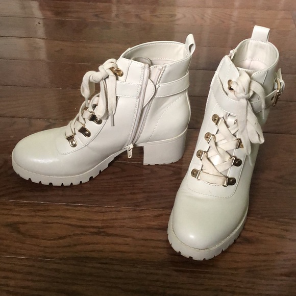 Wild Pair heeled combat boots - ivory - Picture 2 of 3